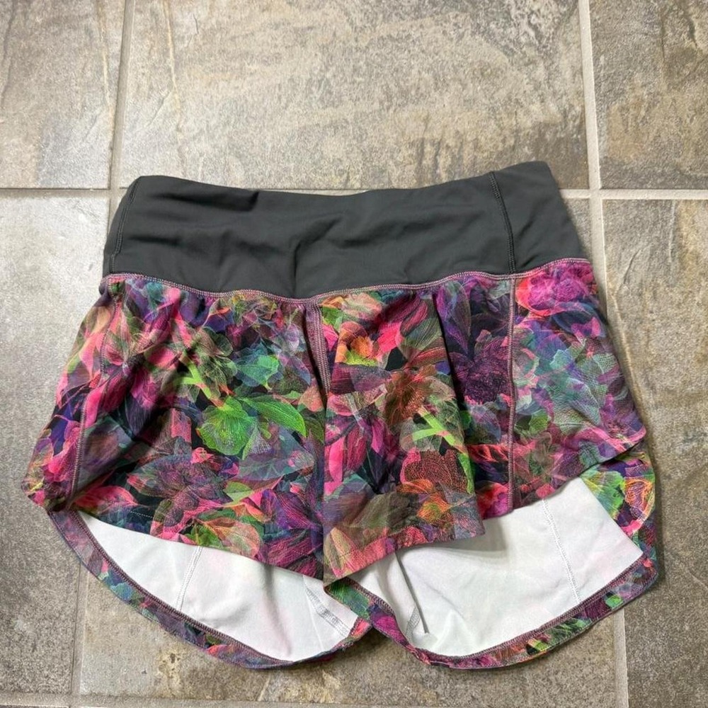 Lululemon Speed Up Mid-Rise Lined Short 4 Vivid Floral Tone Multi Size 0